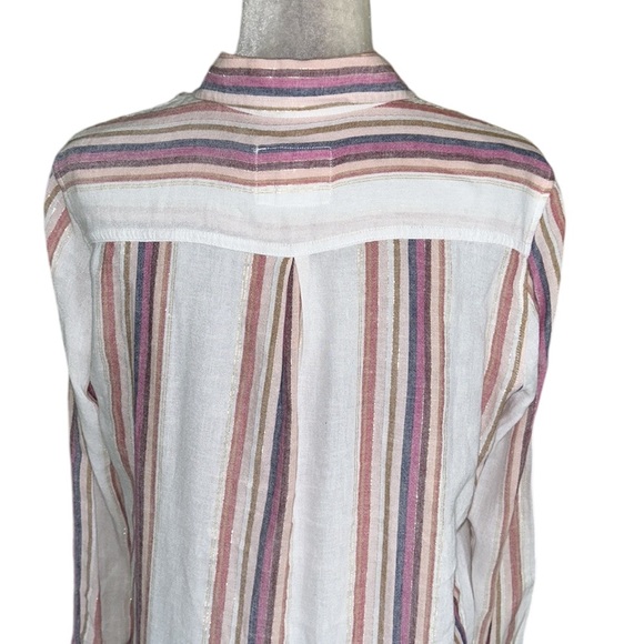 Rails Charli Jewel Stripe Metallic Gold Button Down Shirt - S - Picture 9 of 16